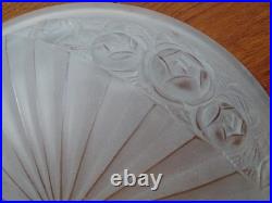 DEGUE N°502 ANCIEN VASQUE SUSPENSION LUMINAIRE ART DECO roses stylisées