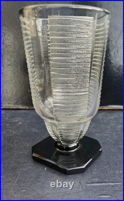 Daum Nancy Vase Verre Grave Art Deco 1930 Moderniste Glass Modernist