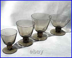Daum Service De Verres Designer Art Déco Signe Verre Fumé 36 Pièces