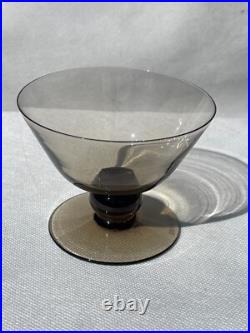 Daum Service De Verres Designer Art Déco Signe Verre Fumé 36 Pièces