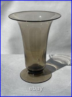 Daum Service De Verres Designer Art Déco Signe Verre Fumé 36 Pièces