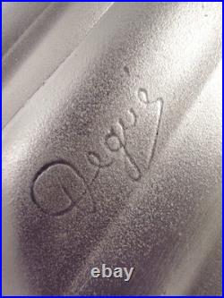 Degué Grande Lampe Art Déco En Fer Forgé Et Dôme En Verre Pressé Signé 1930