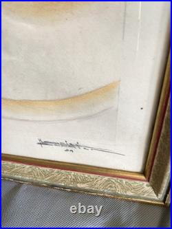 Dessins originaux Art Déco 1929 la paire 39x47 cm sous verre