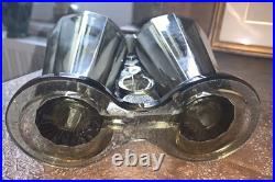 Double vase moderniste art déco en verre de Bohême Tchécoslovaquie