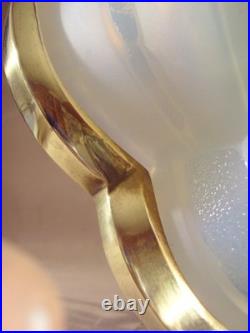 EJG EZAN Série de quatre appliques d'angle art déco verre opalescent signées