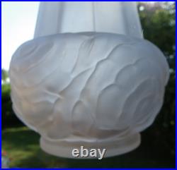 ESPAIVET VASE ART DÉCO EN VERRE SATINÉ 1920/1930 H 27 cm SIGNÉ
