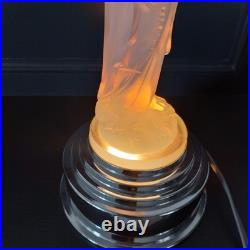 ETLING Edmond Veilleuse en verre Opalescent Figurant La Vierge Art Déco TBE