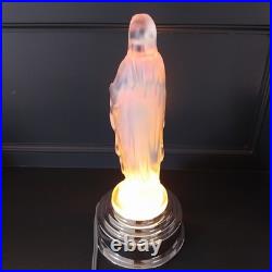 ETLING Edmond Veilleuse en verre Opalescent Figurant La Vierge Art Déco TBE
