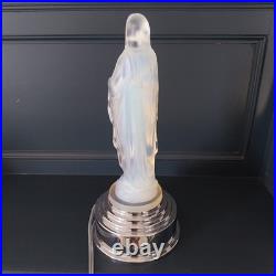 ETLING Edmond Veilleuse en verre Opalescent Figurant La Vierge Art Déco TBE