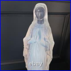 ETLING Edmond Veilleuse en verre Opalescent Figurant La Vierge Art Déco TBE