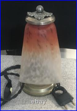 Élégante lampe Art Déco Pâte De Verre C Schneider & C Ranc France, circa 1925