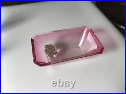 Ensemble De Toilette / Coiffeuse Verre Teinte Rose Et 2 Bleu 1930/1950