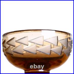 Epaisse Coupe Ronde En Verre Fumé, Jean Luce (1895-1964) Art Deco 1925