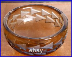 Epaisse Coupe Ronde En Verre Fumé, Jean Luce (1895-1964) Art Deco 1925