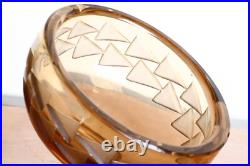 Epaisse Coupe Ronde En Verre Fumé, Jean Luce (1895-1964) Art Deco 1925
