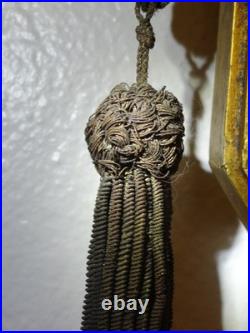 Exceptionnel Miroir Art Déco Moulures Dorures Verre Biseauté Pompon en Métal