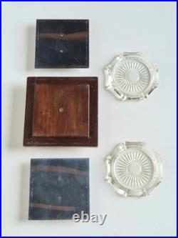 Exceptionnel ensemble de fumeur de pipe Art-déco en bois, métal et verre 1930