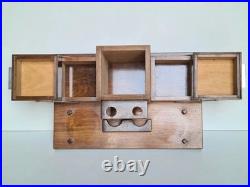 Exceptionnel ensemble de fumeur de pipe Art-déco en bois, métal et verre 1930