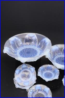 Ezan verre opalescent service à entremet dessert salade de fruit Art Déco