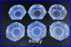 Ezan verre opalescent service à entremet dessert salade de fruit Art Déco