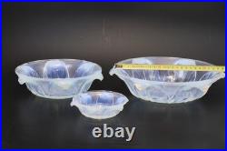 Ezan verre opalescent service à entremet dessert salade de fruit Art Déco