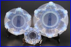 Ezan verre opalescent service à entremet dessert salade de fruit Art Déco