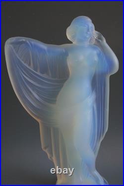 Figurine En Verre Opalescent Art Deco Sabino Tangara