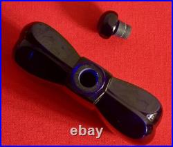 Flacon Vide Art Déco Baccarat Coque d'Or cristal bleu cobalt Papillon