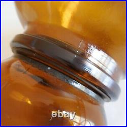 Flacon verre orange ambre LEVER CONTAINER made in BELGIUM vintage art déco N4868