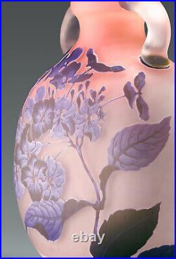 Gallé vase gourde original art déco art nouveau verre 30 cm
