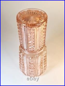 Garniture de toilette Art Déco rose poudré Verrerie de Scailmont