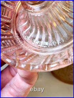 Garniture de toilette Art Déco rose poudré Verrerie de Scailmont