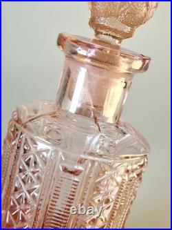 Garniture de toilette Art Déco rose poudré Verrerie de Scailmont