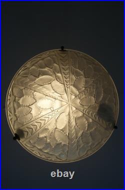 Georges Viarmé (Paris) suspension en verre pressé moulé Art déco