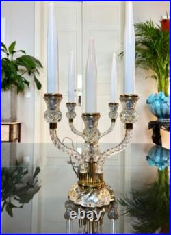 Girandoles Art Déco Paire de lampes Fausses bougies en Opaline Blanche