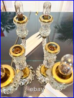 Girandoles Art Déco Paire de lampes Fausses bougies en Opaline Blanche