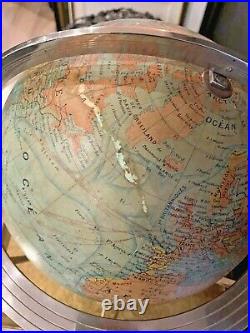 Globe terrestre Reveto art deco Forest-bronze nickelé-globe lumineux en verre