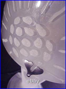 Goujon & Pedemay Ets Nancéa Lampe Champignon Art Déco En Verre Gravé 1930
