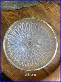 Grand Plat & Coupe Verre Opalescent Art Déco Verlys