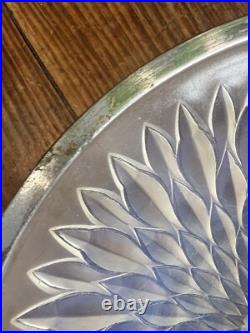 Grand Plat & Coupe Verre Opalescent Art Déco Verlys