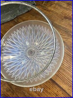 Grand Plat & Coupe Verre Opalescent Art Déco Verlys