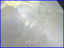 Grand Vase Art Déco en Verre Moulé Irisé Signé Dessous Muller Frères Lunéville