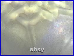 Grand Vase Art Déco en Verre Moulé Irisé Signé Dessous Muller Frères Lunéville