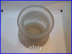 Grand Vase Art Déco en Verre Moulé Irisé Signé Dessous Muller Frères Lunéville