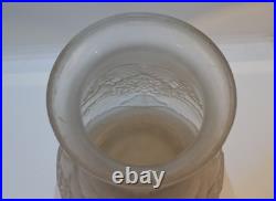 Grand Vase Art Déco en Verre Moulé Irisé Signé Dessous Muller Frères Lunéville