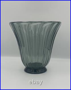 Grand Vase Daum Nancy France Art Deco verre H21cm Bon état