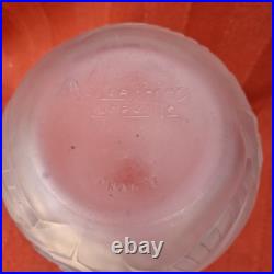 Grand Vase Muller Frères Lunéville signé Art Déco coloquinte moderniste verre