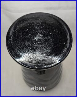 Grand vase ART DECO verre noir Hyalite Art Deco Geometrique Moderniste HELLER