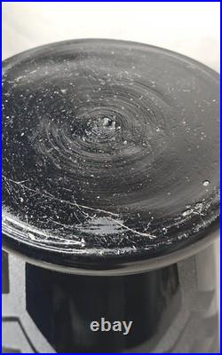 Grand vase ART DECO verre noir Hyalite Art Deco Geometrique Moderniste HELLER