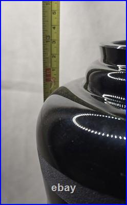 Grand vase ART DECO verre noir Hyalite Art Deco Geometrique Moderniste HELLER